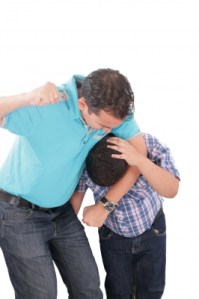 Dad punching kid