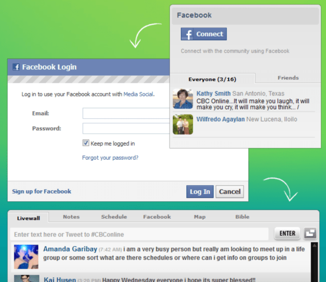 Connecting through Facebook